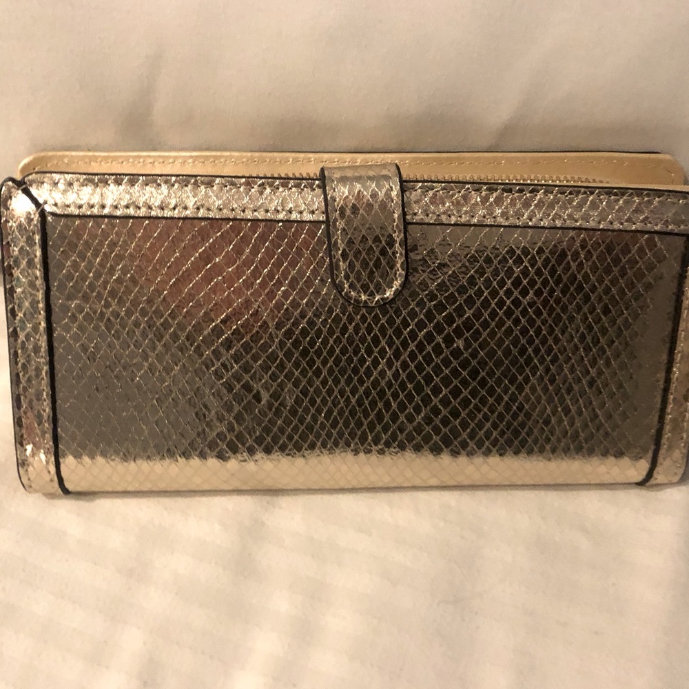 Aldo brand new shiny gold long wallet